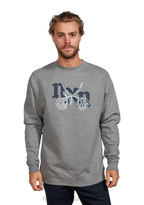 tøj Nixon rosas crew sweatshirt mørk gråmeleret/grå 06F4475