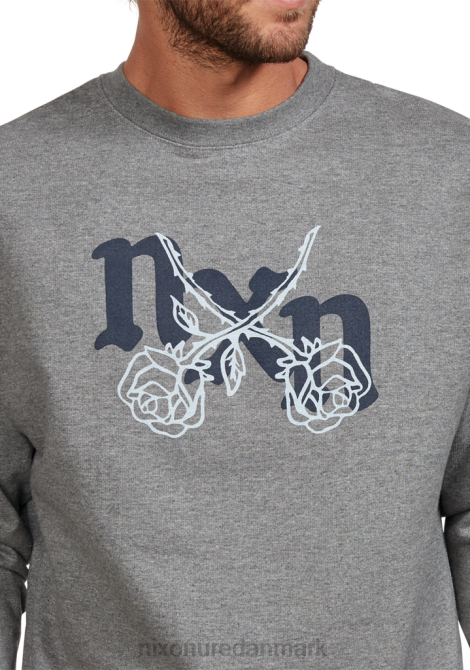 tøj Nixon rosas crew sweatshirt mørk gråmeleret/grå 06F4475