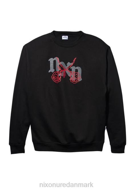 tøj Nixon rosas crew sweatshirt sort/rød 06F4474