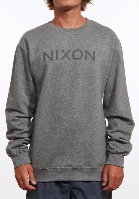 tøj Nixon wordmark crew sweatshirt mørk gråmeleret 06F4459