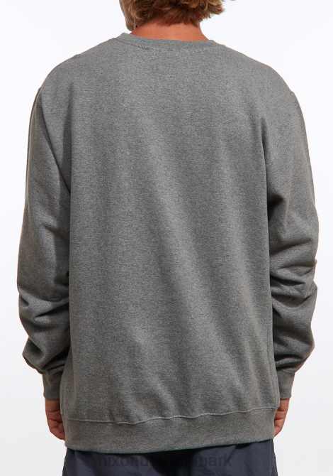 tøj Nixon wordmark crew sweatshirt mørk gråmeleret 06F4459