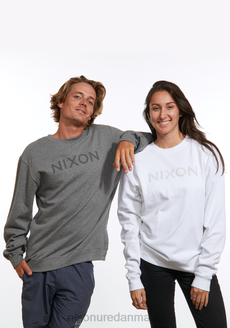 tøj Nixon wordmark crew sweatshirt mørk gråmeleret 06F4459