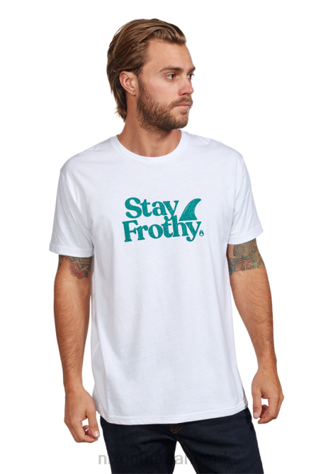 tøj Nixon forbliv skummende repreve t-shirt hvid/salvie 06F4515