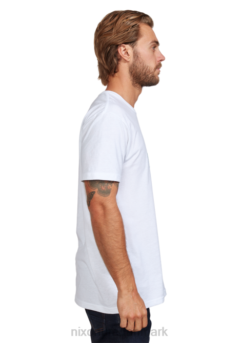 tøj Nixon forbliv skummende repreve t-shirt hvid/salvie 06F4515