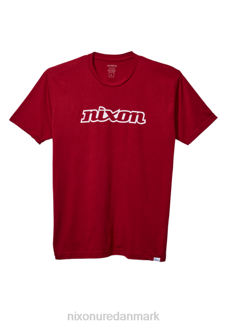 tøj Nixon og script eco-repreve t-shirt kardinal/hvid 06F4500