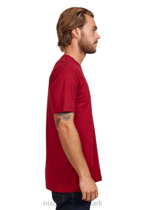 tøj Nixon og script eco-repreve t-shirt kardinal/hvid 06F4500