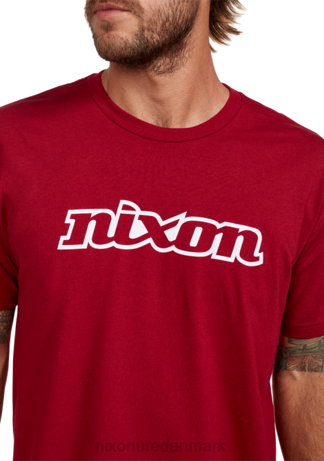 tøj Nixon og script eco-repreve t-shirt kardinal/hvid 06F4500