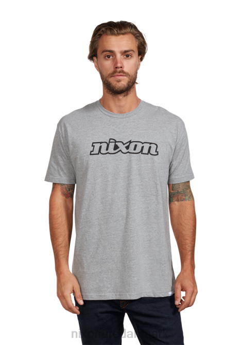 tøj Nixon og script eco-repreve t-shirt mørk gråmeleret/sort 06F4501