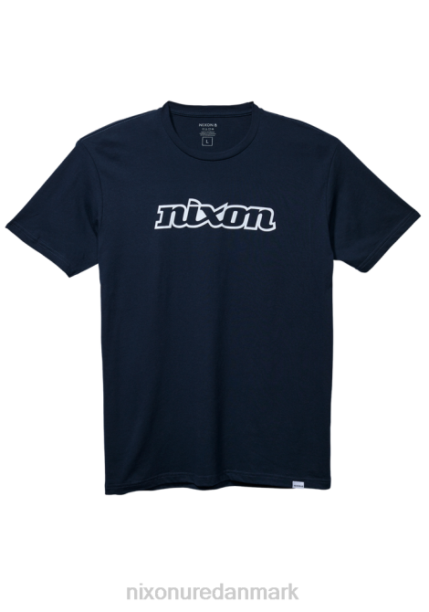 tøj Nixon og script eco-repreve t-shirt marineblå/hvid 06F4498