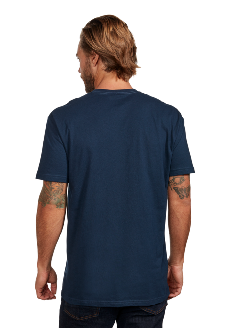 tøj Nixon og script eco-repreve t-shirt marineblå/hvid 06F4498