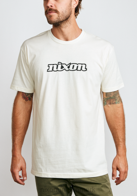 tøj Nixon og script eco-repreve t-shirt naturlig/sort 06F4502