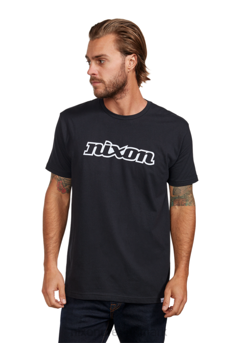 tøj Nixon og script eco-repreve t-shirt sort hvid 06F4499