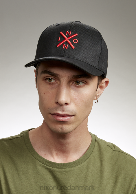tilbehør Nixon bytte flexfit hat sort/rød 06F4414