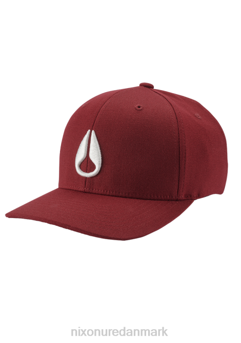 tilbehør Nixon dyb nede flexfit atletisk pasform hat bordeaux/hvid 06F4402