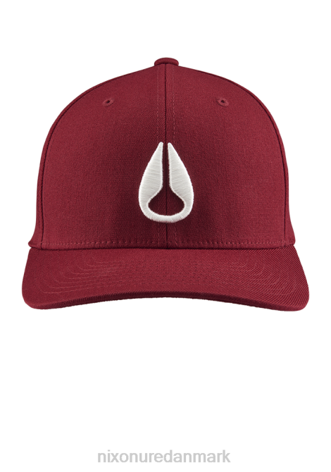 tilbehør Nixon dyb nede flexfit atletisk pasform hat bordeaux/hvid 06F4402