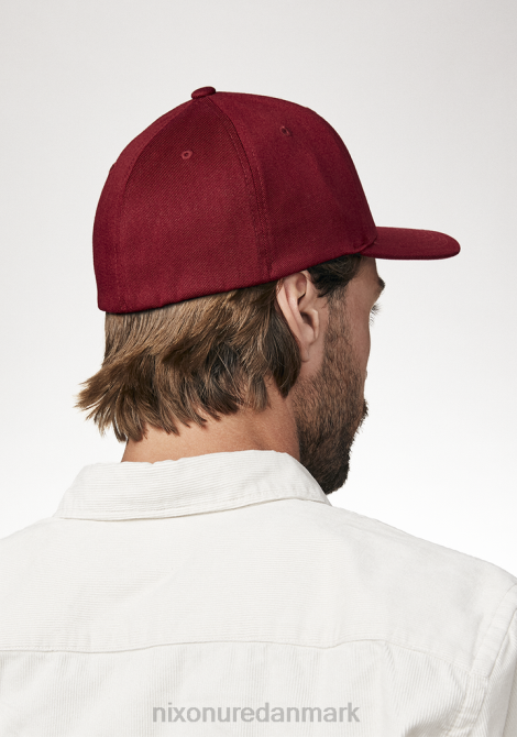 tilbehør Nixon dyb nede flexfit atletisk pasform hat bordeaux/hvid 06F4402