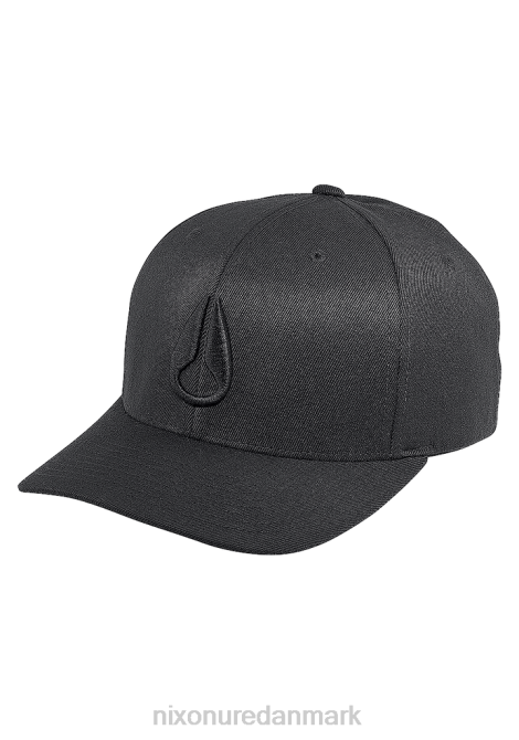 tilbehør Nixon dyb nede flexfit atletisk pasform hat helt sort 06F4396