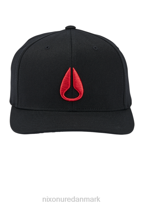 tilbehør Nixon dyb nede flexfit atletisk pasform hat sort/rød 06F4401