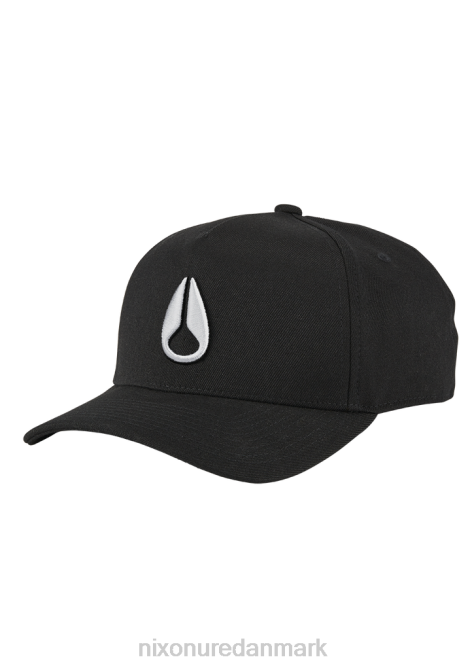 tilbehør Nixon dybt nede atletisk snapback sort hvid 06F4407