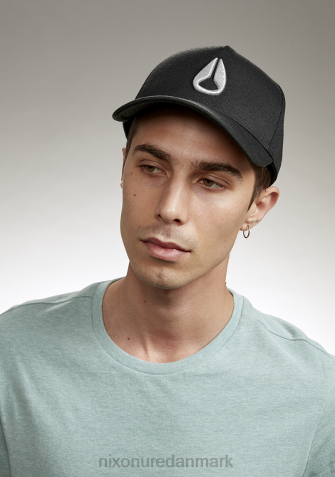 tilbehør Nixon dybt nede atletisk snapback sort hvid 06F4407