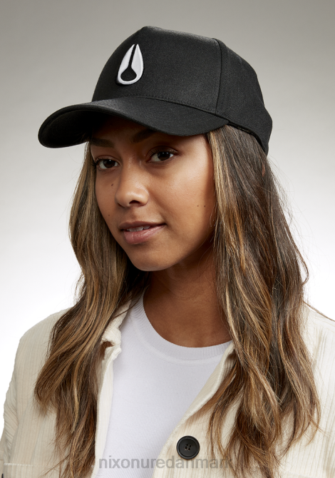 tilbehør Nixon dybt nede atletisk snapback sort hvid 06F4407