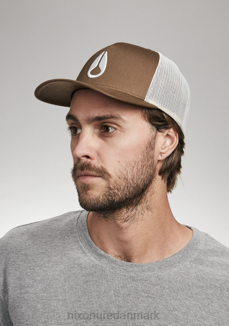 tilbehør Nixon ikonisk trucker hat brun/råhvid 06F4447