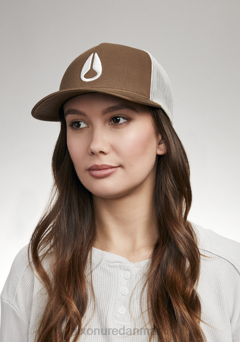 tilbehør Nixon ikonisk trucker hat brun/råhvid 06F4447