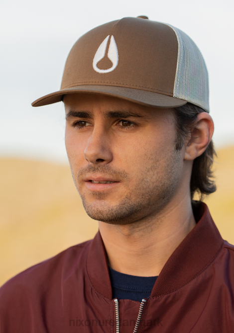 tilbehør Nixon ikonisk trucker hat brun/råhvid 06F4447