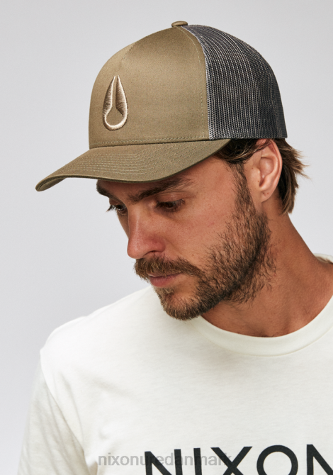 tilbehør Nixon ikonisk trucker hat mørk oliven 06F4445
