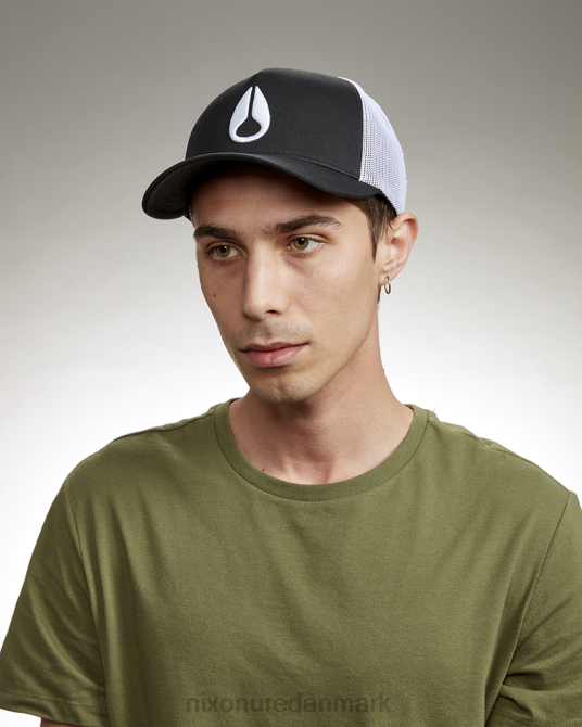 tilbehør Nixon ikonisk trucker hat sort hvid 06F4446