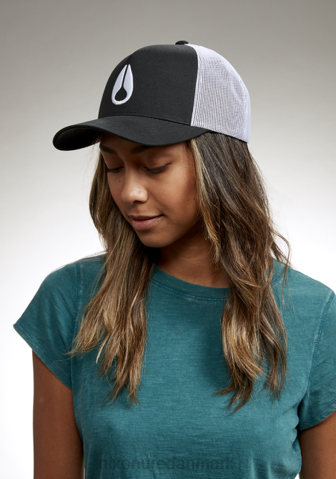 tilbehør Nixon ikonisk trucker hat sort hvid 06F4446