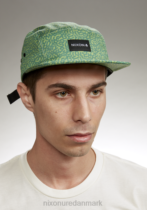 tilbehør Nixon mikey 5 panel hat squigg/grøn 06F4341
