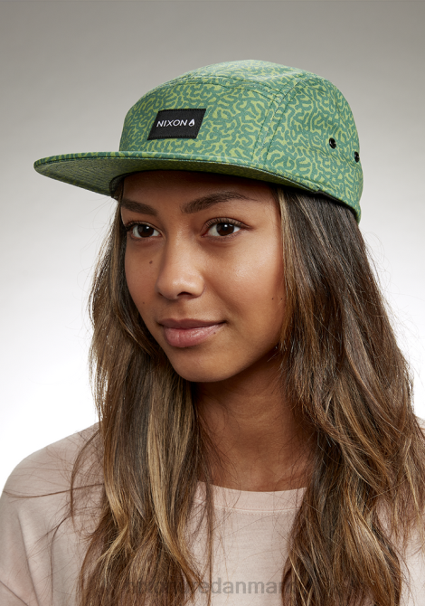 tilbehør Nixon mikey 5 panel hat squigg/grøn 06F4341