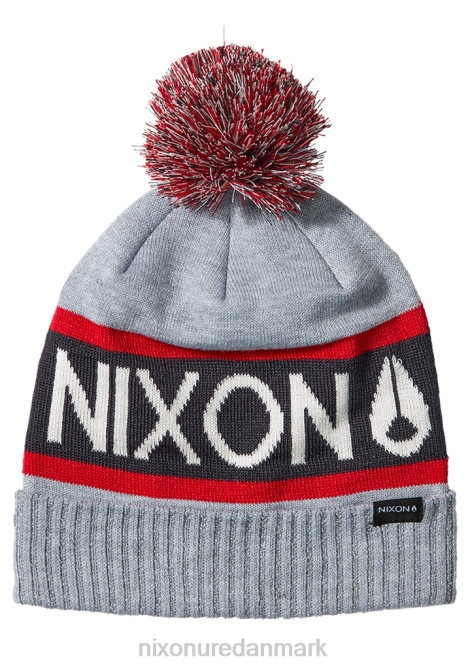 tilbehør Nixon teamster beanie gråmeleret/rød 06F4373
