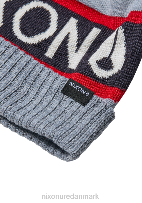 tilbehør Nixon teamster beanie gråmeleret/rød 06F4373