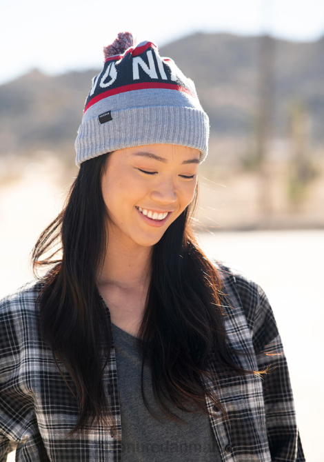 tilbehør Nixon teamster beanie gråmeleret/rød 06F4373