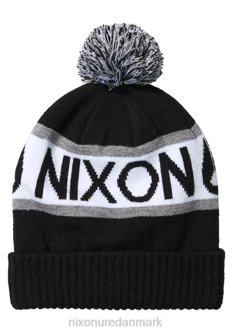 tilbehør Nixon teamster beanie sort hvid 06F4371