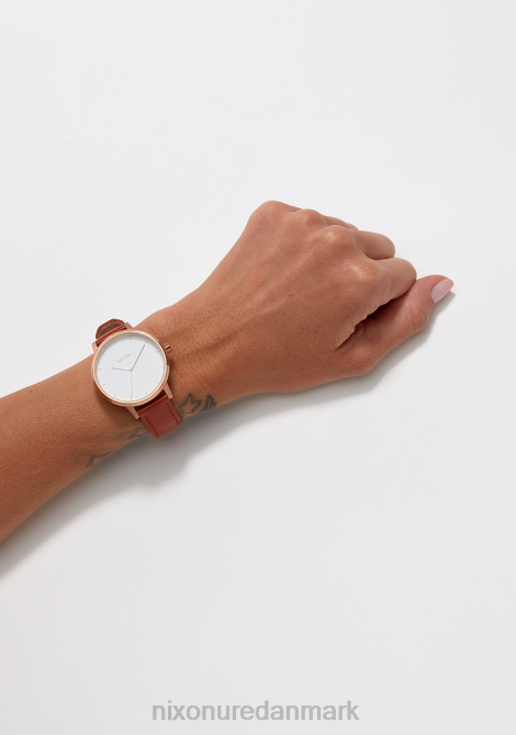 holde øje Nixon kensington læder rosa guld/hvid 06F4234
