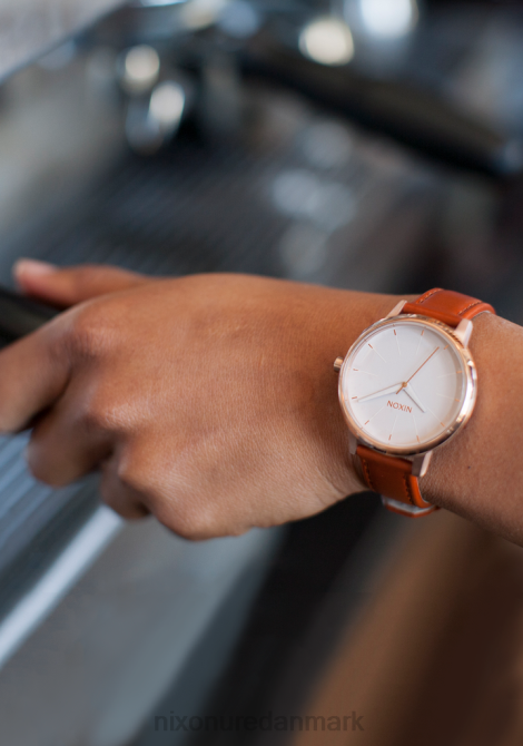 holde øje Nixon kensington læder rosa guld/hvid 06F4234