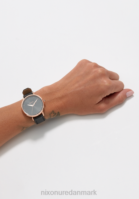 holde øje Nixon kensington læder rosa guld/sort 06F4235