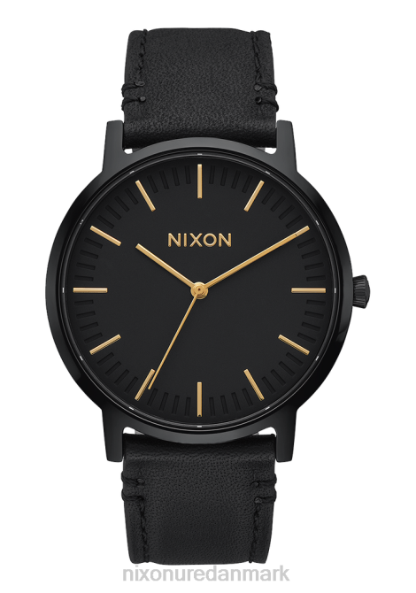 holde øje Nixon porter læder helt sort/guld 06F460