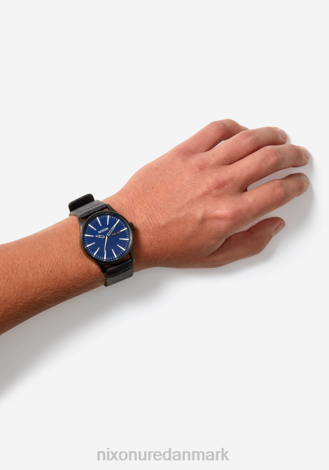 holde øje Nixon vagtlæder gunmetal/sort 06F454