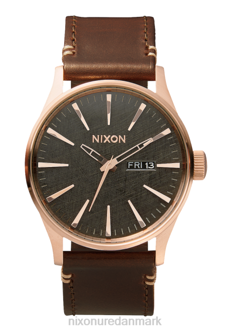 holde øje Nixon vagtlæder rosa guld/gunmetal/brun 06F451