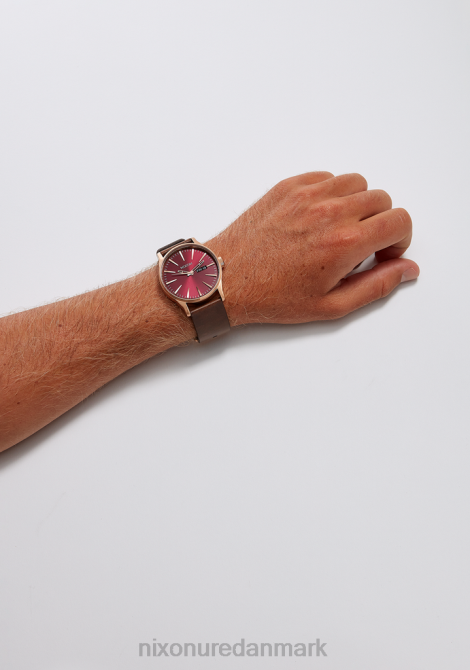 holde øje Nixon vagtlæder rosa guld/gunmetal/brun 06F451