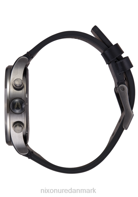 holde øje Nixon vagtpost chrono læder alt i gunmetal/sort 06F4109