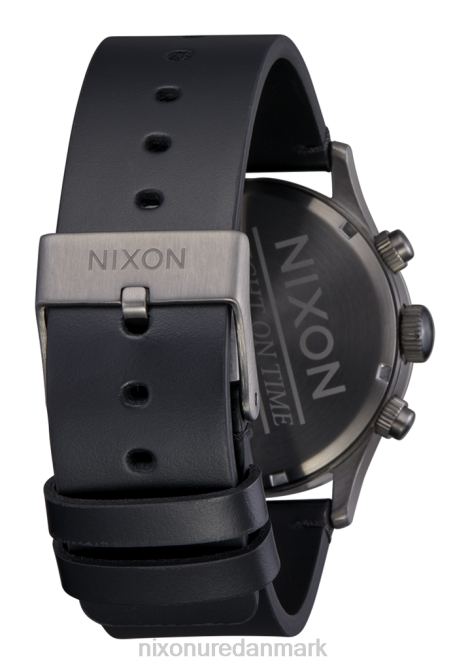 holde øje Nixon vagtpost chrono læder alt i gunmetal/sort 06F4109