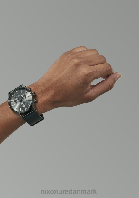holde øje Nixon vagtpost chrono læder alt i gunmetal/sort 06F4109