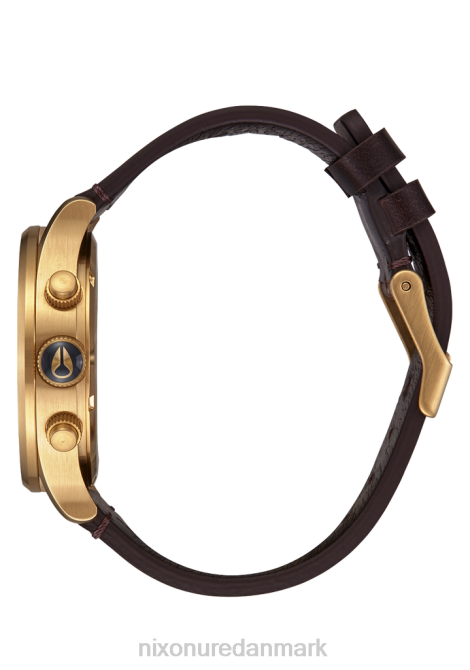 holde øje Nixon vagtpost chrono læder guld/indigo/brun 06F4108