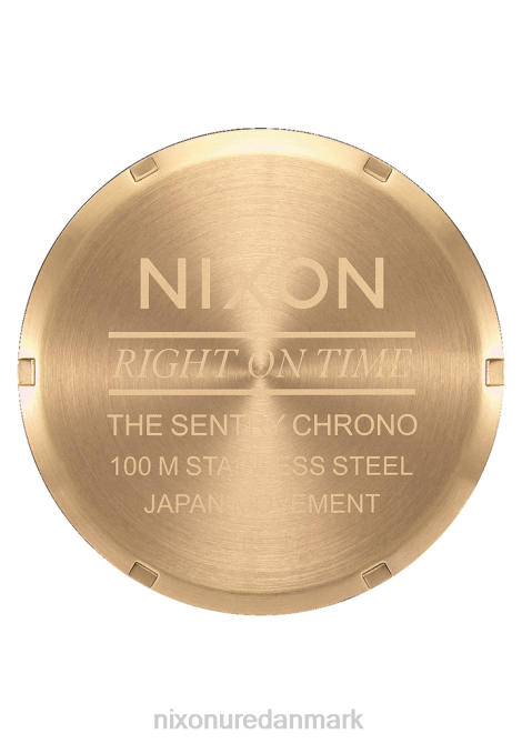 holde øje Nixon vagtpost chrono læder guld/indigo/brun 06F4108