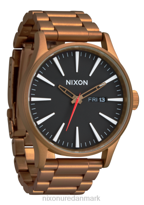 holde øje Nixon vagtpost i rustfrit stål bronze/sort 06F416